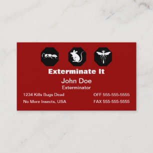 Tarjeta de visita del Exterminator