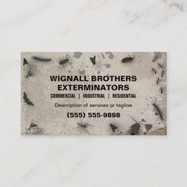 Tarjeta de visita del Exterminator (Anverso)