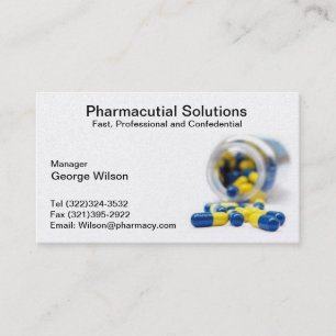 Tarjeta de visita del farmacéutico de la farmacia