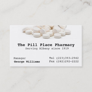 Tarjeta de visita del farmacéutico de la farmacia