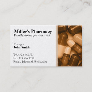 Tarjeta de visita del farmacéutico de la farmacia