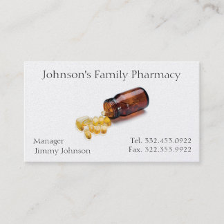 Tarjeta de visita del farmacéutico de la farmacia