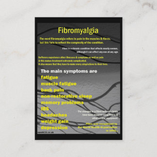 Tarjeta de visita del Fibromyalgia - día de la