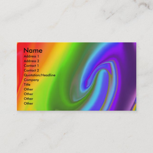 Tarjeta de visita del final del arco iris (Anverso)
