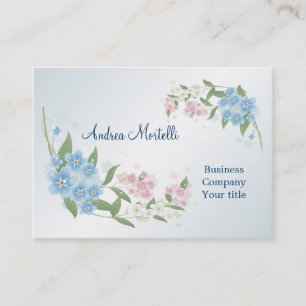 Tarjeta de visita del flor de las flores azules,