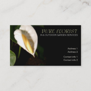 Tarjeta de visita del florista del jardín del