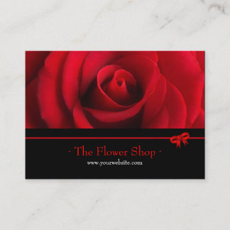 Tarjeta de visita del florista del rosa rojo
