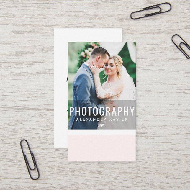 Tarjeta de visita del fotógrafo boda (Anverso/Reverso In Situ)