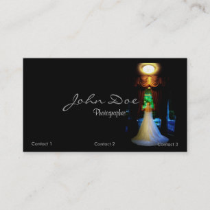 Tarjeta de visita del fotógrafo de la boda con la