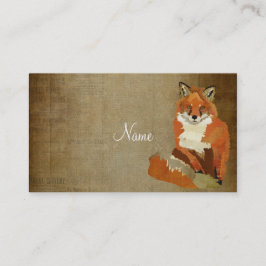Tarjeta de visita del Fox rojo del vintage