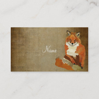 Tarjeta de visita del Fox rojo del vintage
