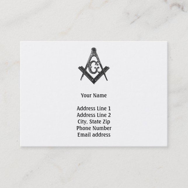 Tarjeta de visita del Freemason del viejo estilo (Anverso)