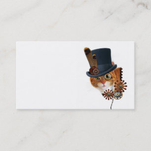 Tarjeta de visita del gato de Steampunk