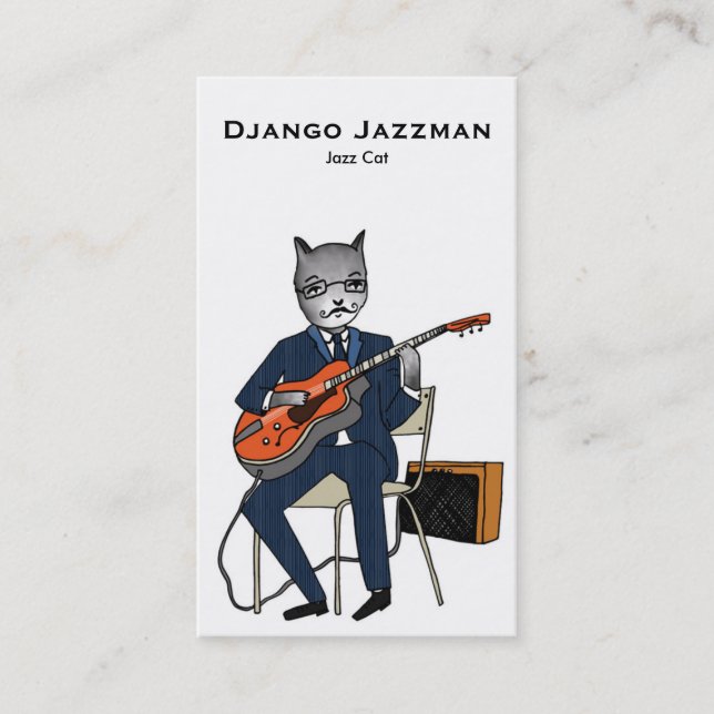 Tarjeta de visita del gato del jazz (Anverso)