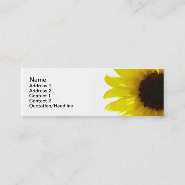 Tarjeta de visita del girasol (Anverso)