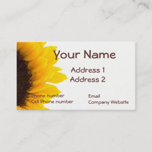 Tarjeta de visita del girasol