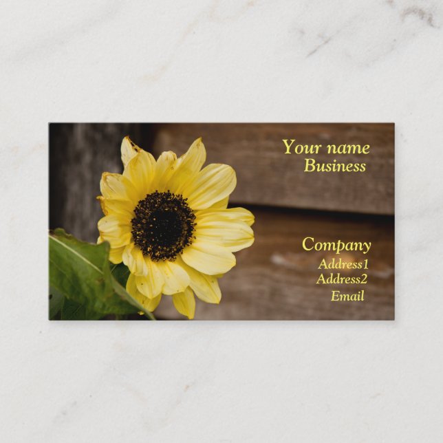 Tarjeta de visita del girasol (Anverso)