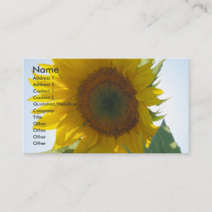 Tarjeta de visita del girasol