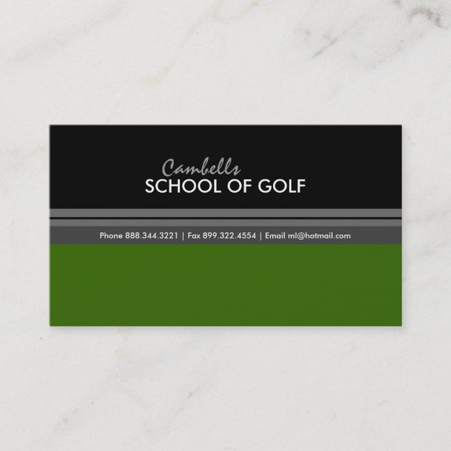 Tarjeta de visita del golf (Anverso)