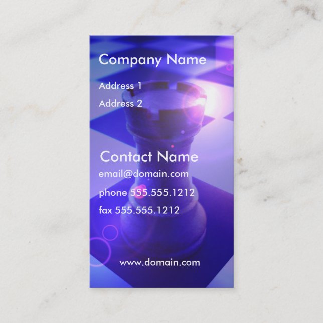 Tarjeta de visita del grajo del ajedrez (Anverso)