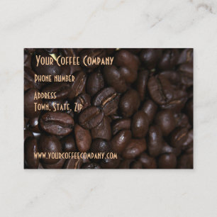 Tarjeta de visita del grano de café