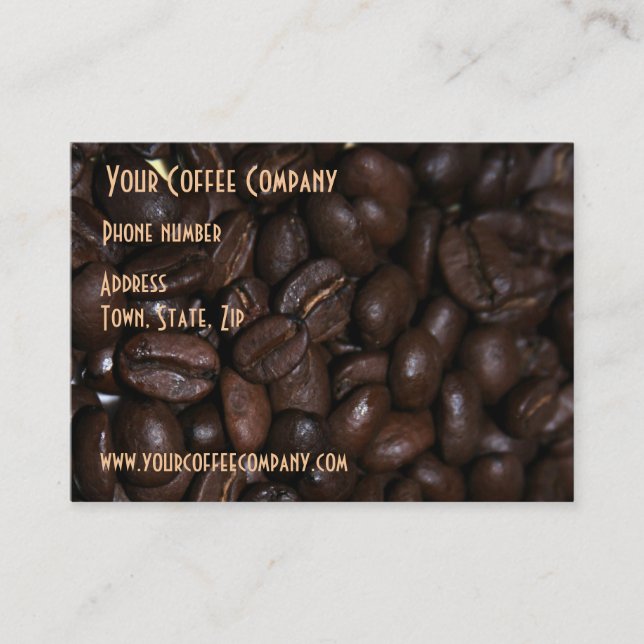 Tarjeta de visita del grano de café (Anverso)