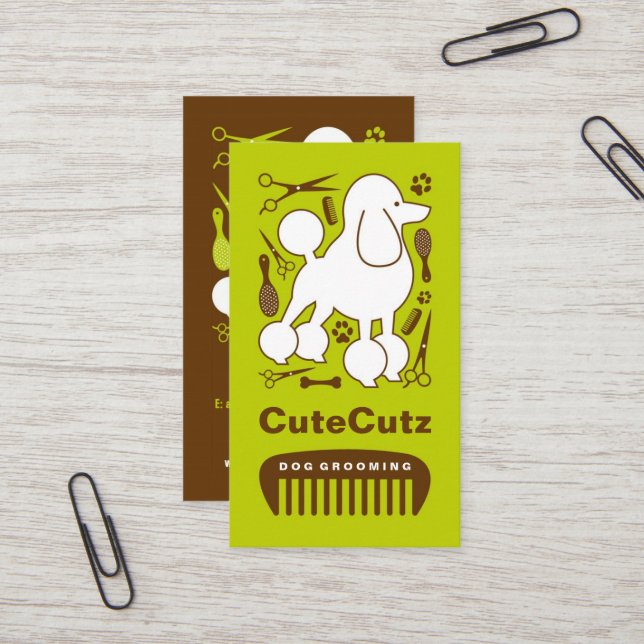 Tarjeta de visita del Groomer del perro (Anverso/Reverso In Situ)
