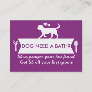 Tarjeta de visita del Groomer del perro -