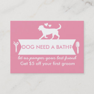 Tarjeta de visita del Groomer del perro -