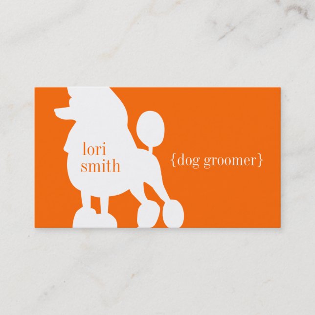 Tarjeta de visita del Groomer del perro - caniche (Anverso)
