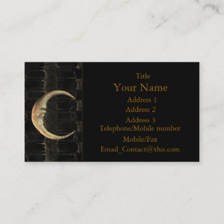 Tarjeta de visita del Grunge de la luna del oro