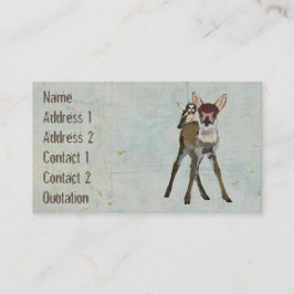 Tarjeta de visita del Grunge del cervatillo y del