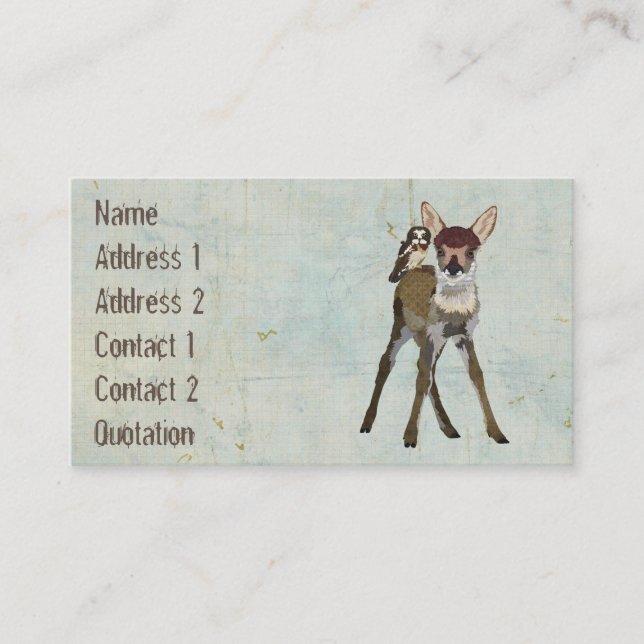 Tarjeta de visita del Grunge del cervatillo y del (Anverso)