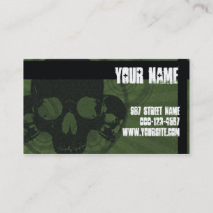 Tarjeta de visita del Grunge del cráneo
