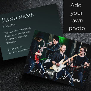 Tarjeta de visita del grupo de bandas de música fo