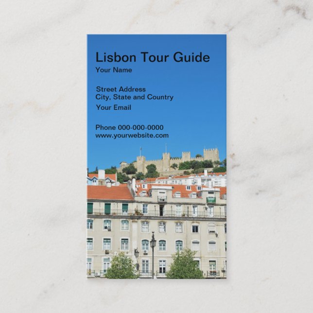 Tarjeta de visita del guía turístico de Lisboa (Anverso)