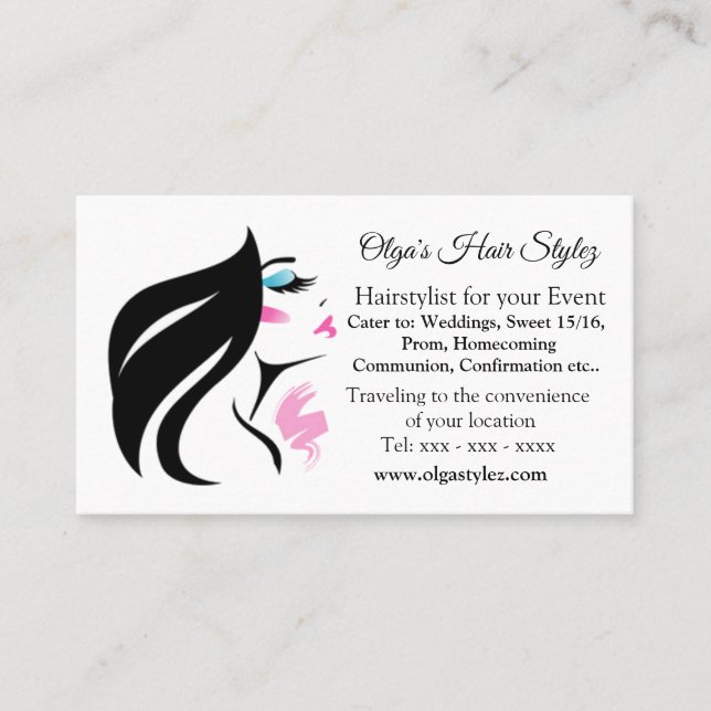 tarjeta de visita del hairstylist (Anverso)