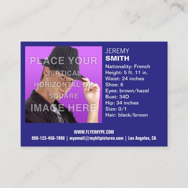 Tarjeta de visita del Headshot del resplandor del (Anverso)