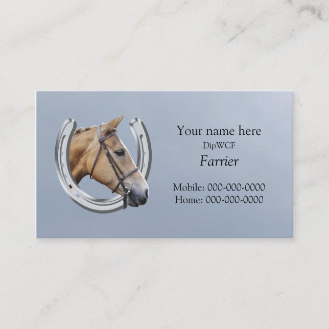 Tarjeta de visita del herrador (Anverso)