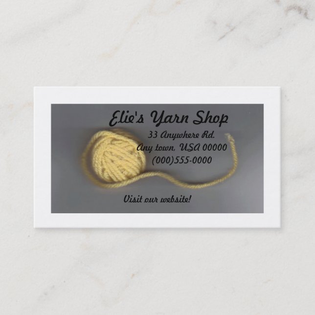 Tarjeta de visita del "hilado" (Anverso)