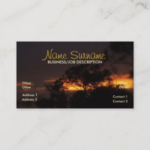 Tarjeta de visita del humor de la puesta del sol