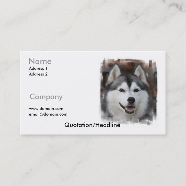 Tarjeta de visita del husky siberiano (Anverso)