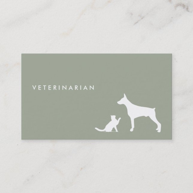 Tarjeta de visita del ı veterinario del gato y del (Anverso)