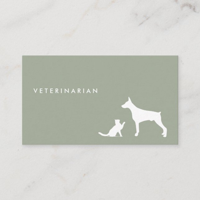 Tarjeta de visita del ı veterinario del gato y del (Anverso)