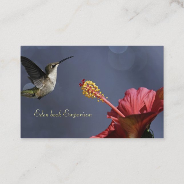 tarjeta de visita del ibiscus del colibrí (Anverso)