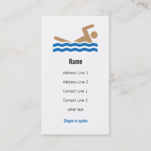 Tarjeta de visita del icono de la natación