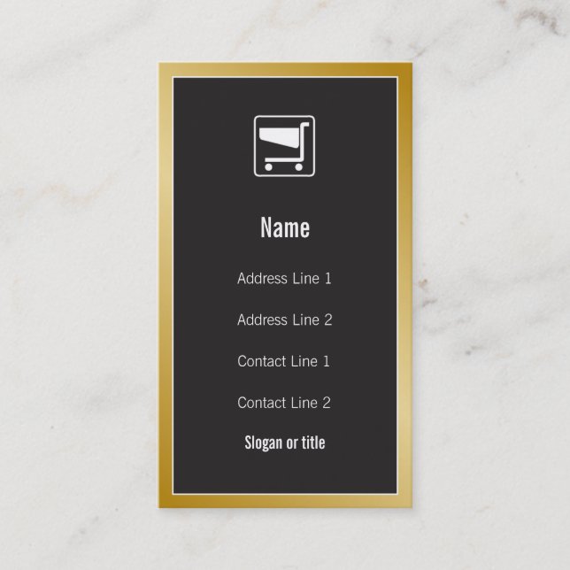 Tarjeta de visita del icono del carro de la compra (Anverso)