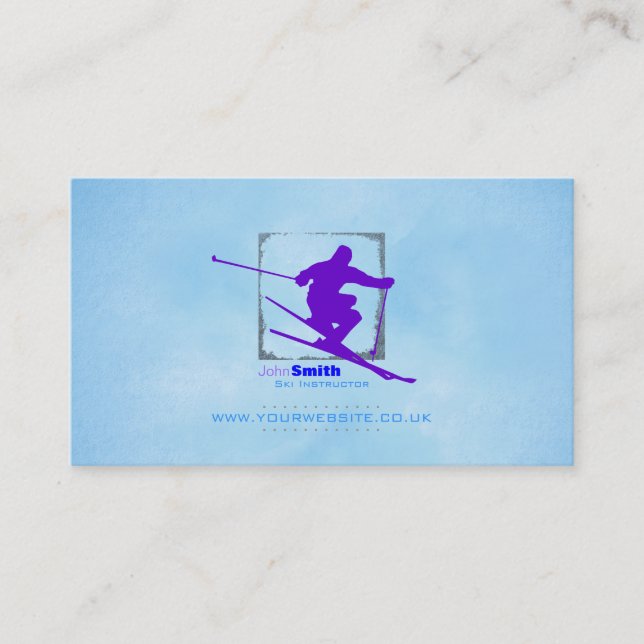 Tarjeta de visita del instructor de esquí (Anverso)