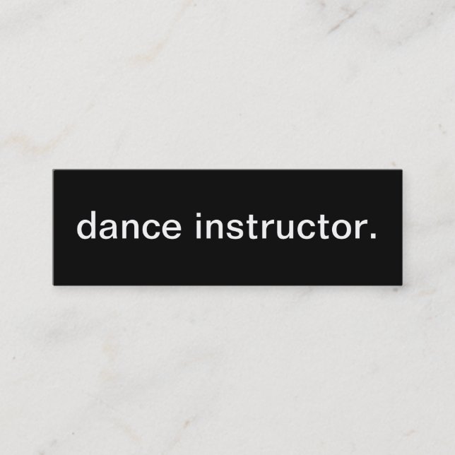 tarjeta de visita del instructor de la danza (Anverso)