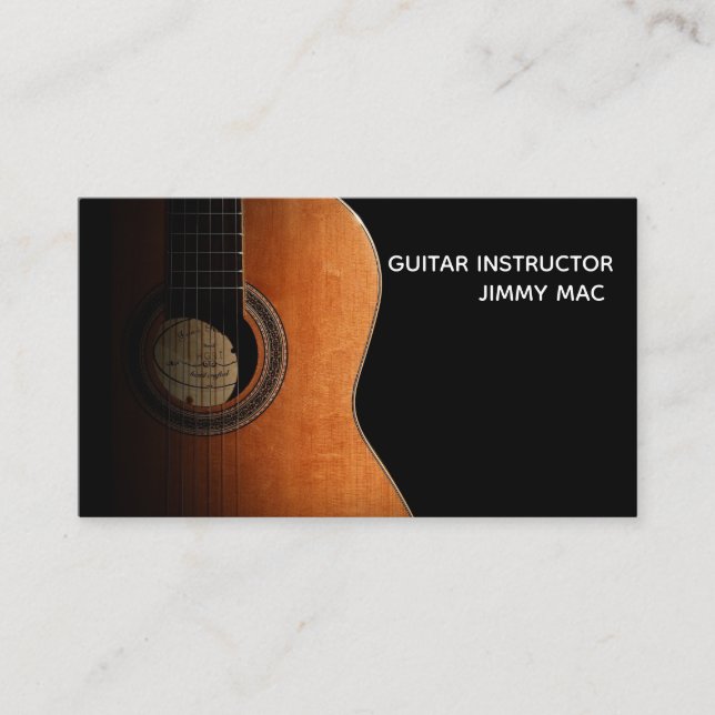tarjeta de visita del instructor de la guitarra (Anverso)